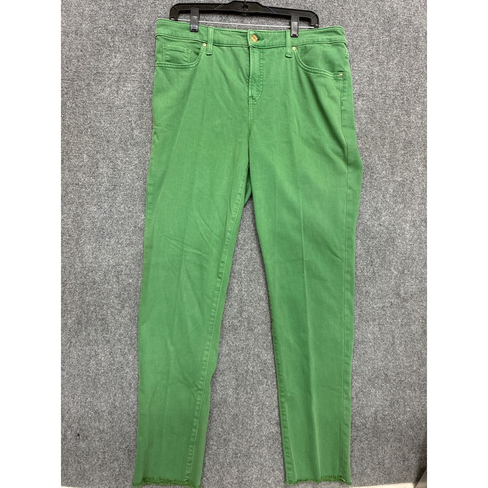 Chicos So Slimming Girlfriend Slim Leg Green Jeans Size 2T Tall 12T Raw Hem